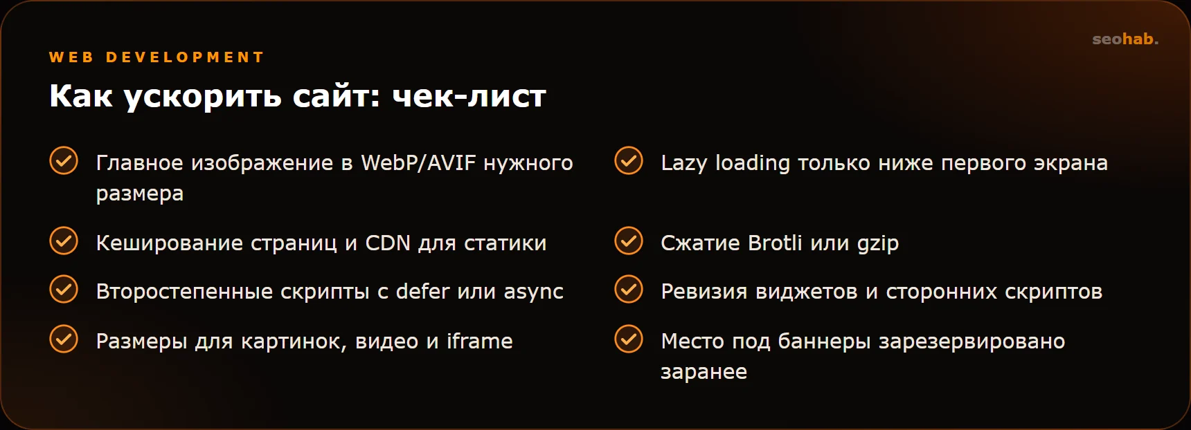 Как ускорить сайт: чек-лист